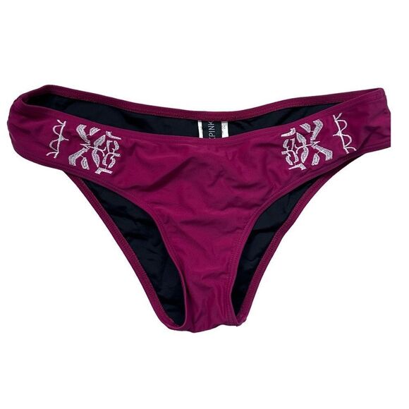 MINKPINK CORAL Red Racerback Embroidered Women's 2 piece bikini Size Medium​ - Picture 3 of 11